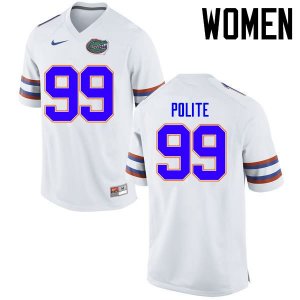 Women's Florida Gators #99 Jachai Polite NCAA Nike White Authentic Stitched College Football Jersey HFO4662RT